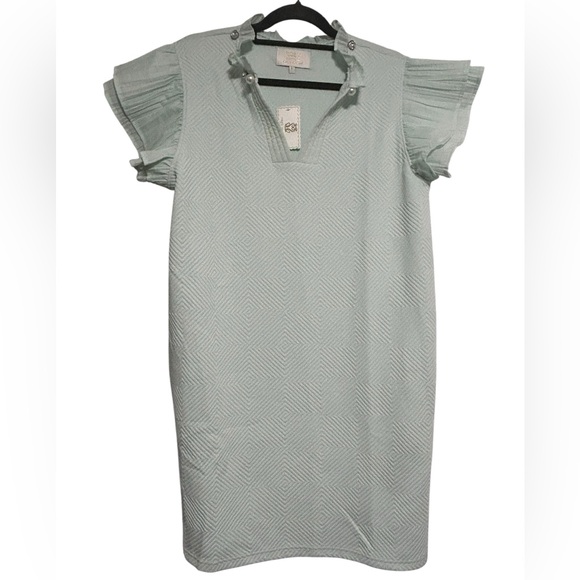 Simply Southern Dresses & Skirts - NWT Simply Southern Quilted Pearl Ruffle Dress - Mint Green Size Large